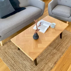 Madelina - sildebens sofabord i lakeret egetræsfiner 120 cm