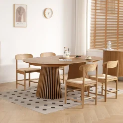 Madison træstol i eg med flet sæde