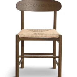 Madison træstol i røget eg med flet sæde