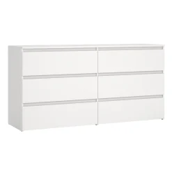 Maise kommode H:70 x B:138 x B:41 cm med 6 skuffer i hvid