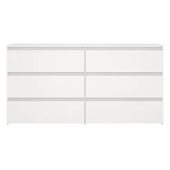 Maise kommode H:70 x B:138 x B:41 cm med 6 skuffer i hvid