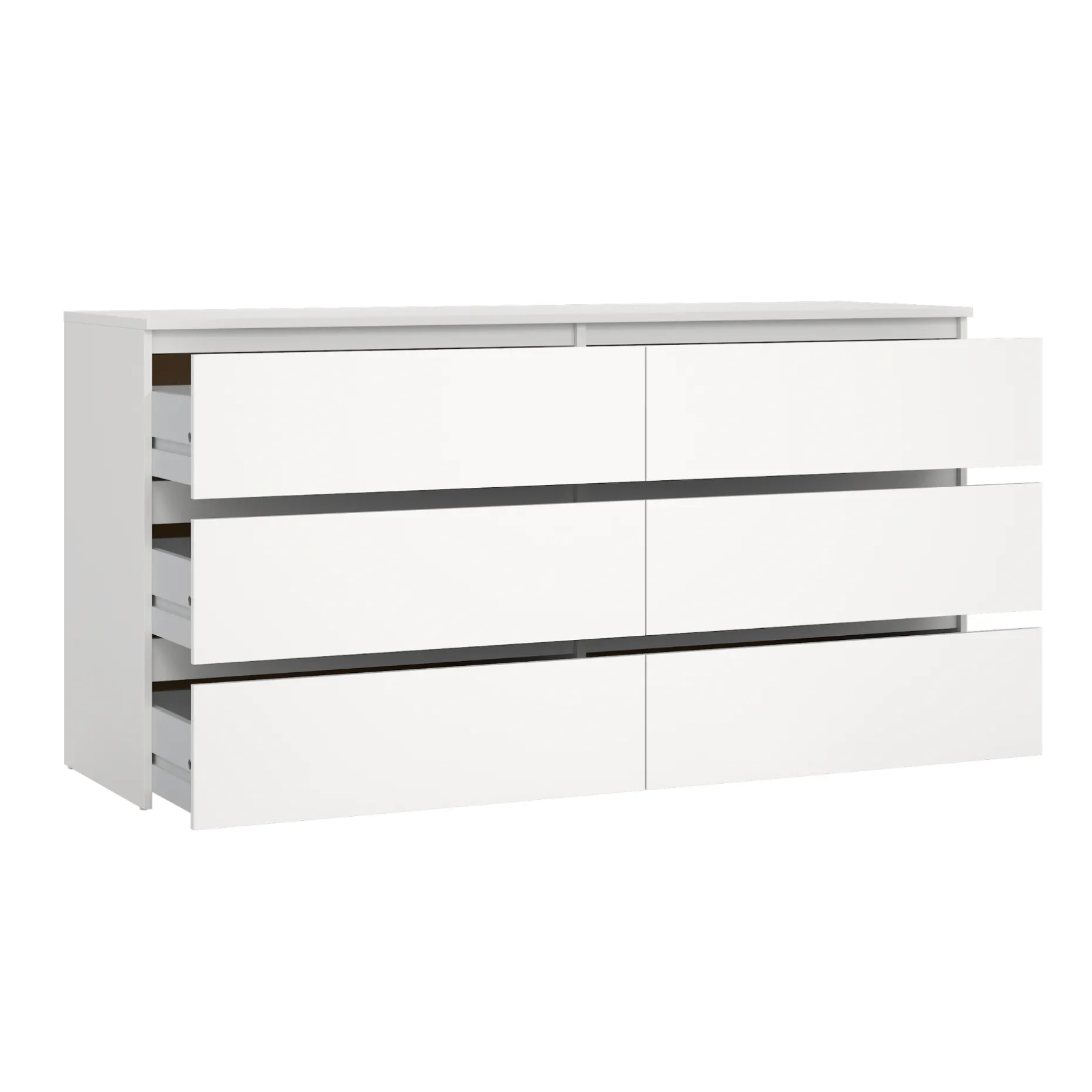 Maise kommode H:70 x B:138 x B:41 cm med 6 skuffer i hvid