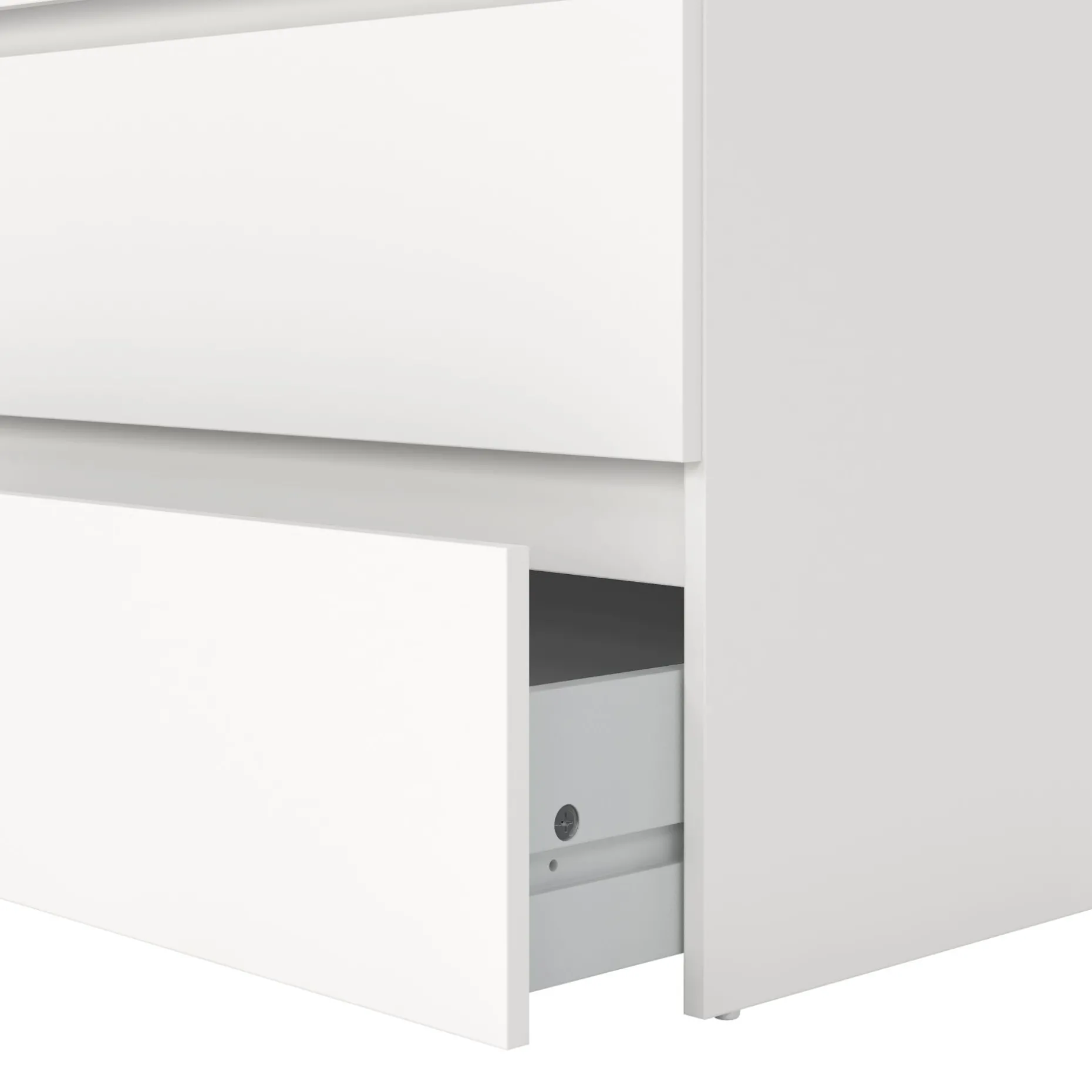 Maise kommode H:114 x B:65 x D:41 cm med 5 skuffer i hvid