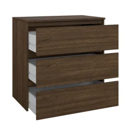 Maise kommode  H:70 x B:70 x D:41 cm med 3 skuffer i røget egelook