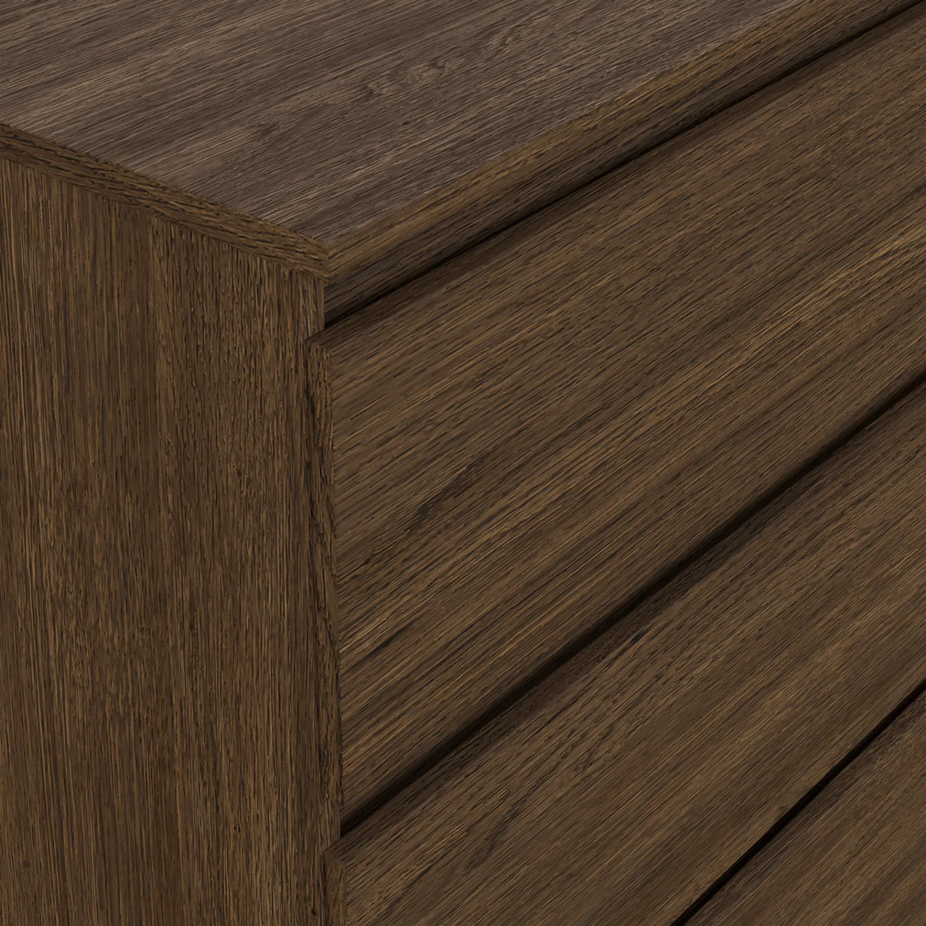 Maise kommode  H:70 x B:70 x D:41 cm med 3 skuffer i røget egelook