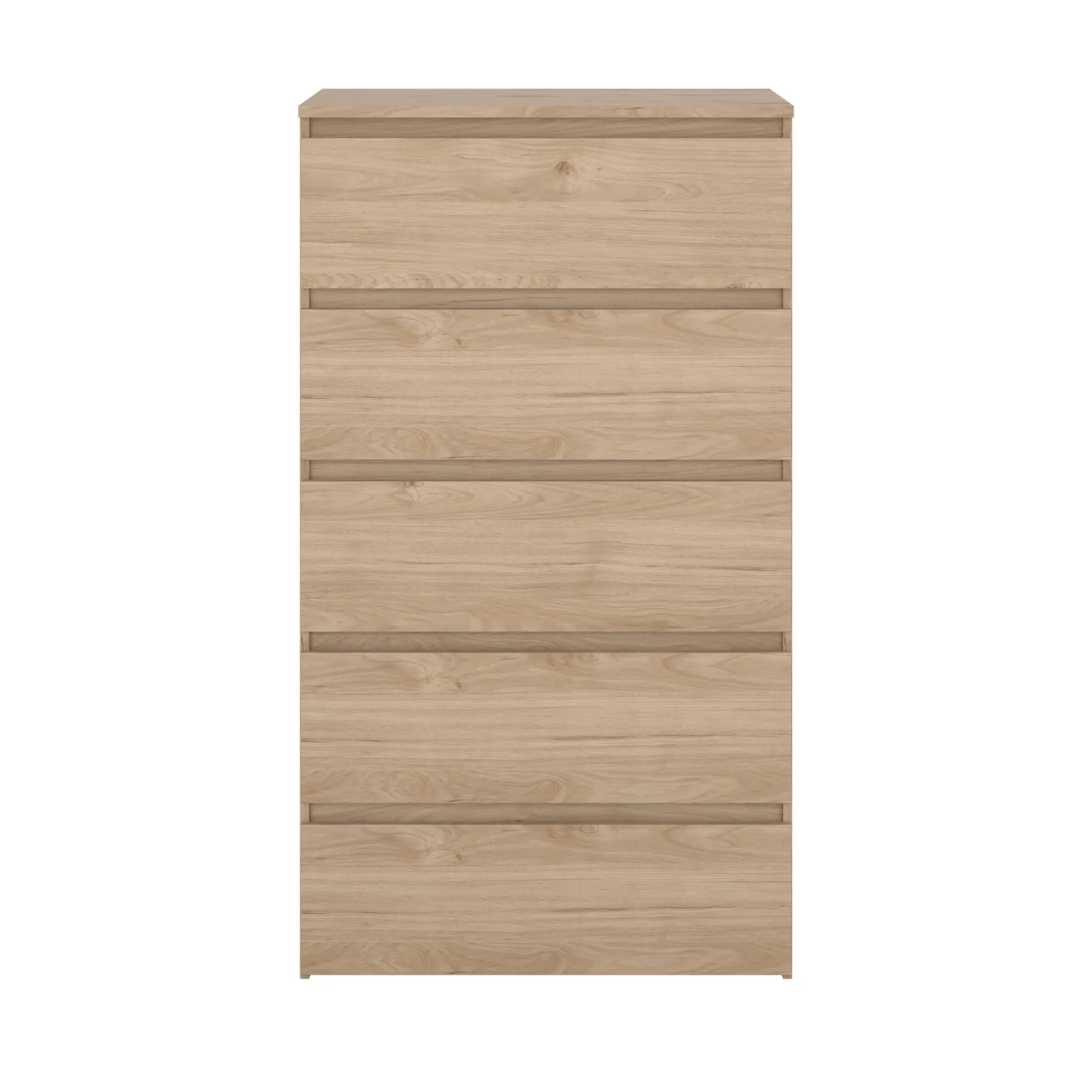 Maise kommode H:114 x B:65 x D:41 cm med 5 skuffer i egelook