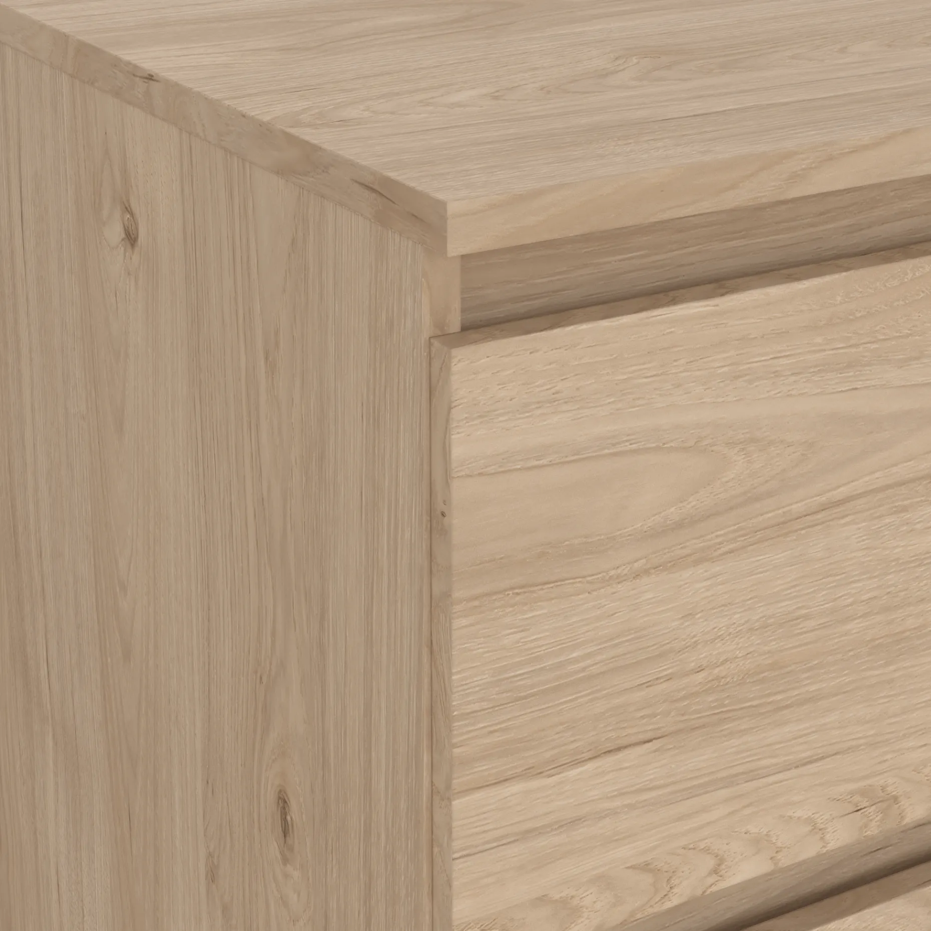 Maise kommode H:114 x B:65 x D:41 cm med 5 skuffer i egelook