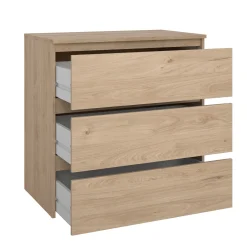 Maise kommode  H:70 x B:70 x D:41 cm med 3 skuffer i egelook