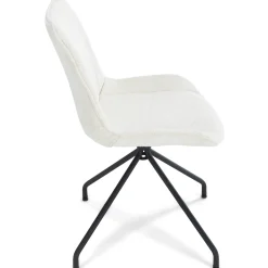 Maja spisebordsstol i hvid boucle med drejefunktion 360 grader