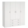 Malia garderobeskab hvid 4 låger 3 skuffer