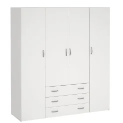 Malia garderobeskab hvid 4 låger 3 skuffer