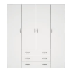 Malia garderobeskab hvid 4 låger 3 skuffer