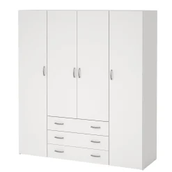 Malia garderobeskab hvid 4 låger 3 skuffer