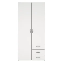 Malia garderobeskab hvid 2 låger 3 skuffer