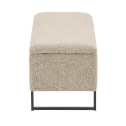 Malika bænk med opbevaring i beige boucle 95x35x42 cm