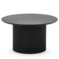 Martina sofabord i sort melamin Ø80 cm