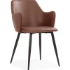Mathilda - spisebordsstol i brun kunstlæder