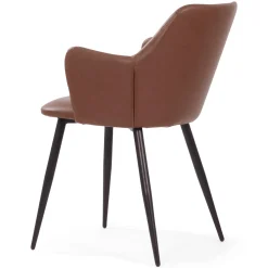 Mathilda - spisebordsstol i brun kunstlæder