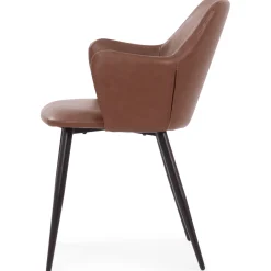 Mathilda - spisebordsstol i brun kunstlæder
