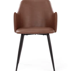 Mathilda - spisebordsstol i brun kunstlæder