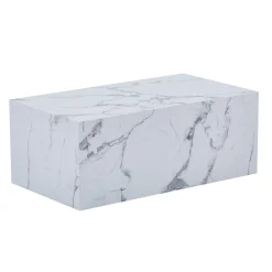 Maxine sofabord hvid marmor look 90x50 cm