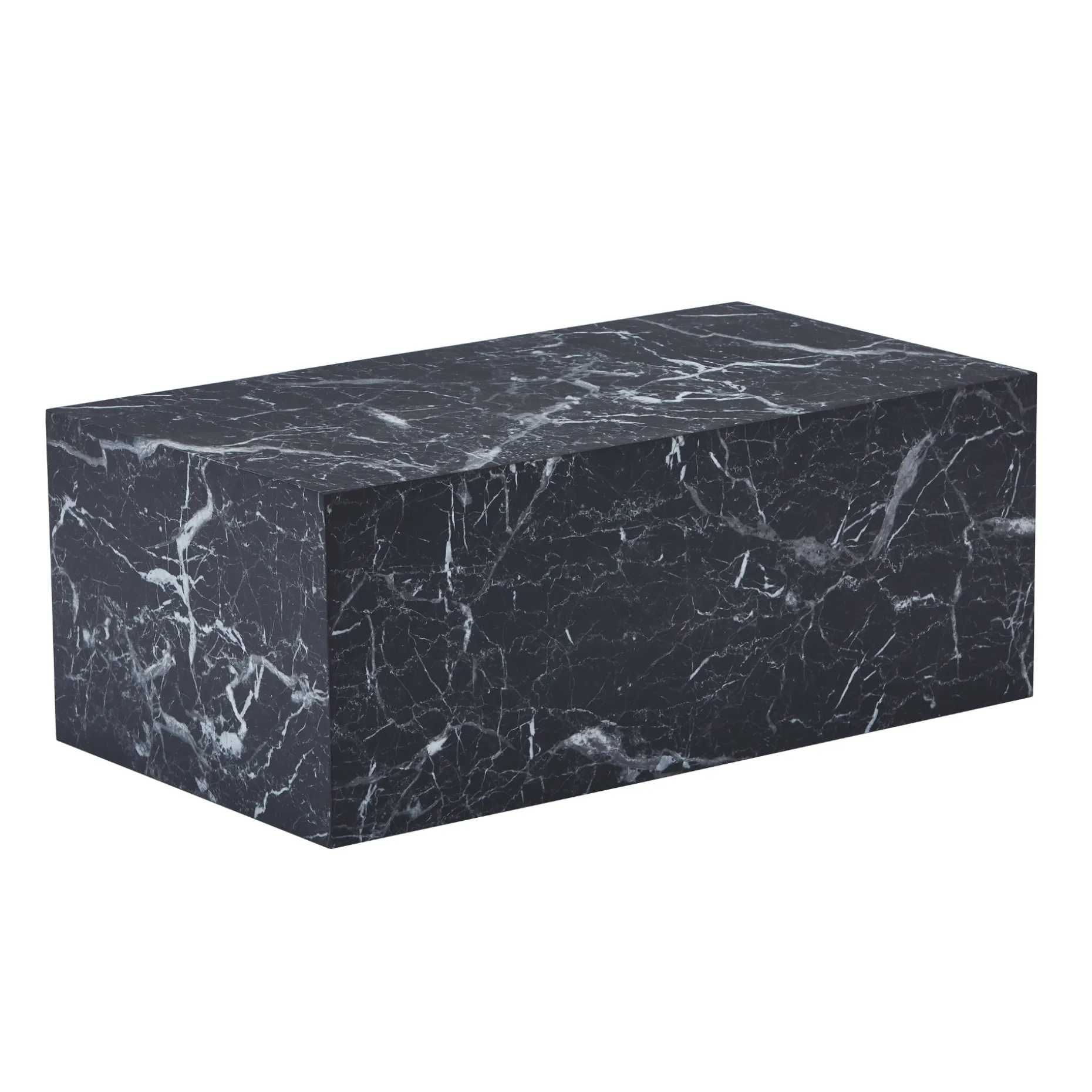 Maxine sofabord sort marmor look 90x50 cm