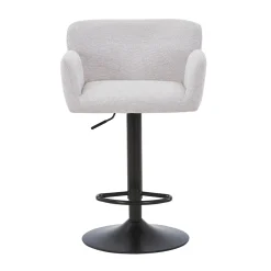 Melody Barstol - beige tekstil med justerbar højde og drejefunktion