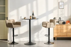 Melody Barstol - sand tekstil med justerbar højde og drejefunktion