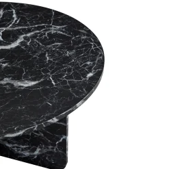 Mercy sofabord sort marmor look Ø80 cm
