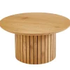 Milas rundt lamel sofabord - Ø80 cm - Egelook med søjleben