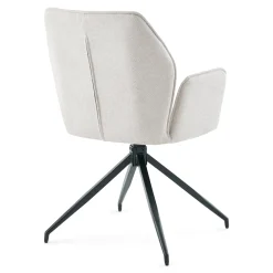 Minna Spisebordsstol - beige tekstil med drejefunktion 360 grader