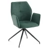 Minna Spisebordsstol - grøn tekstil med drejefunktion 360 grader