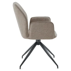 Minna Spisebordsstol - sand tekstil med drejefunktion 360 grader
