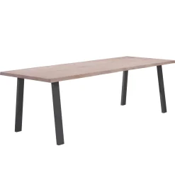 Molly plankebord - 200x95 cm - i hvidolieret eg med A-ben - (Forberedt til tillægsplader)