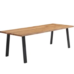 Molly plankebord - 240x95 cm - naturligt olieret eg med A-ben (Forberedt til tillægsplader)