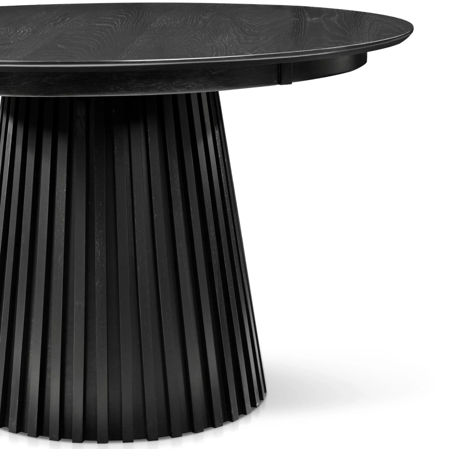 Monica rundt lamel spisebord i sort 120 cm