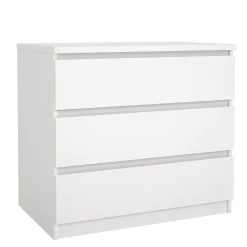 Naia kommode 3 skuffer hvid H: 70 x B: 77 x D: 50 cm
