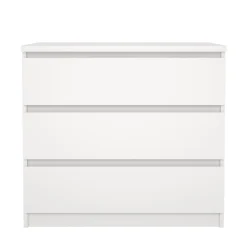 Naia kommode 3 skuffer hvid H: 70 x B: 77 x D: 50 cm