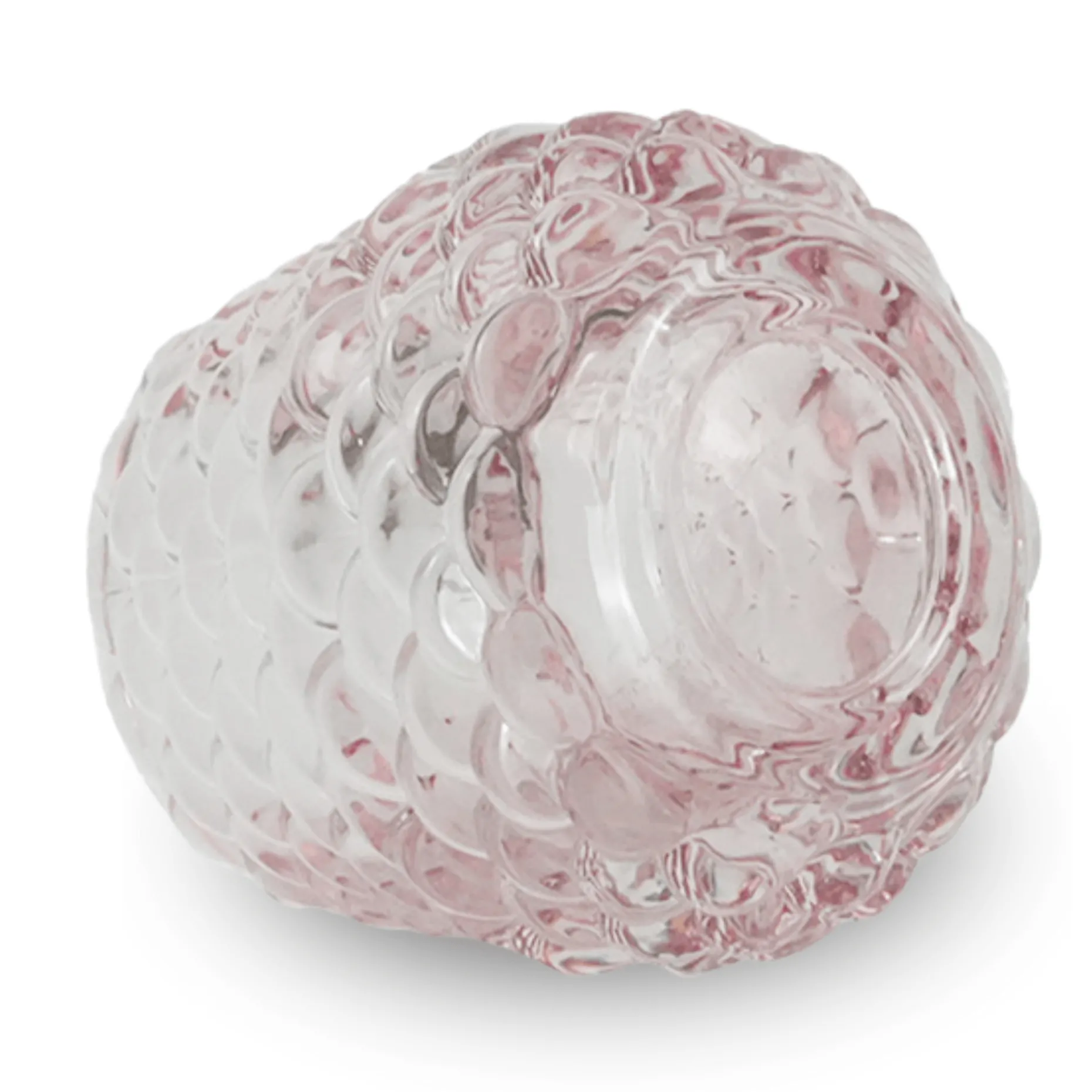 Naja glas fyrfadsstage lyserød 7 cm