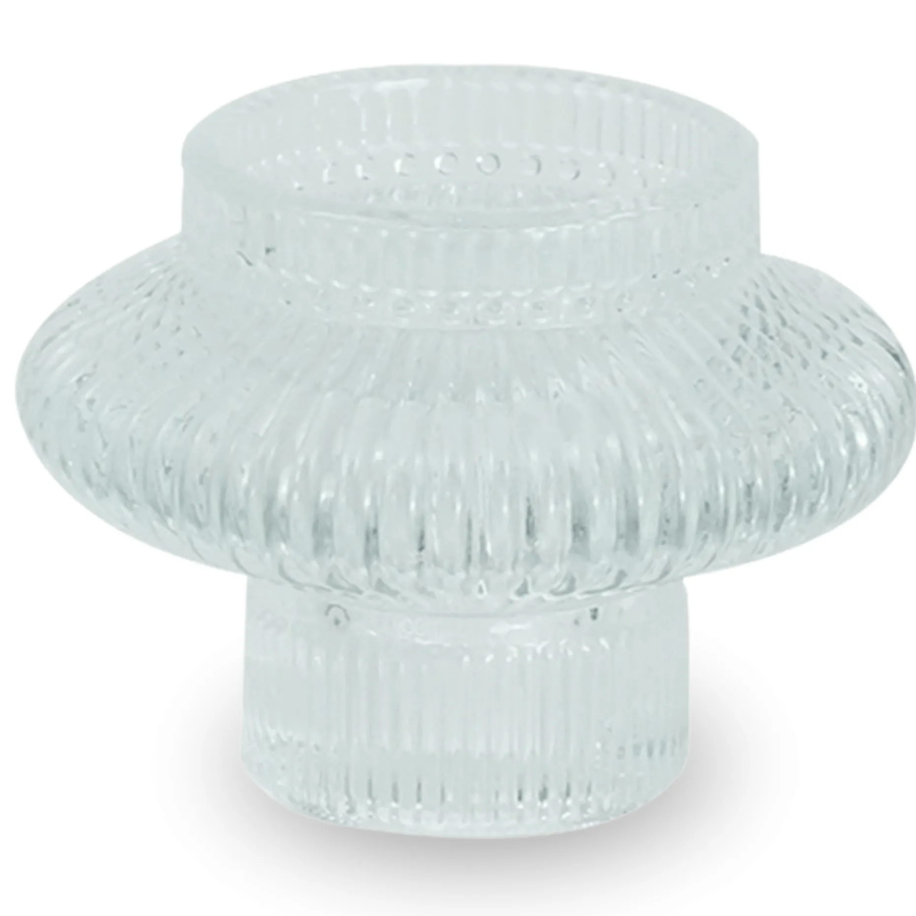 Nala glas lysestage klar 6 cm