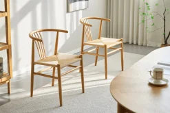 Naomi spisebordsstol i bøg med fletsæde