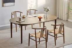 Naomi spisebordsstol i røget bøg med fletsæde