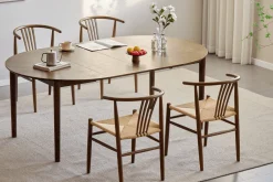 Naomi spisebordsstol i røget bøg med fletsæde