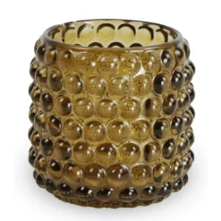 Nelly glas fyrfadsstage amber 8,5 cm