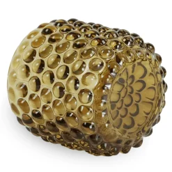 Nelly glas fyrfadsstage amber 8,5 cm