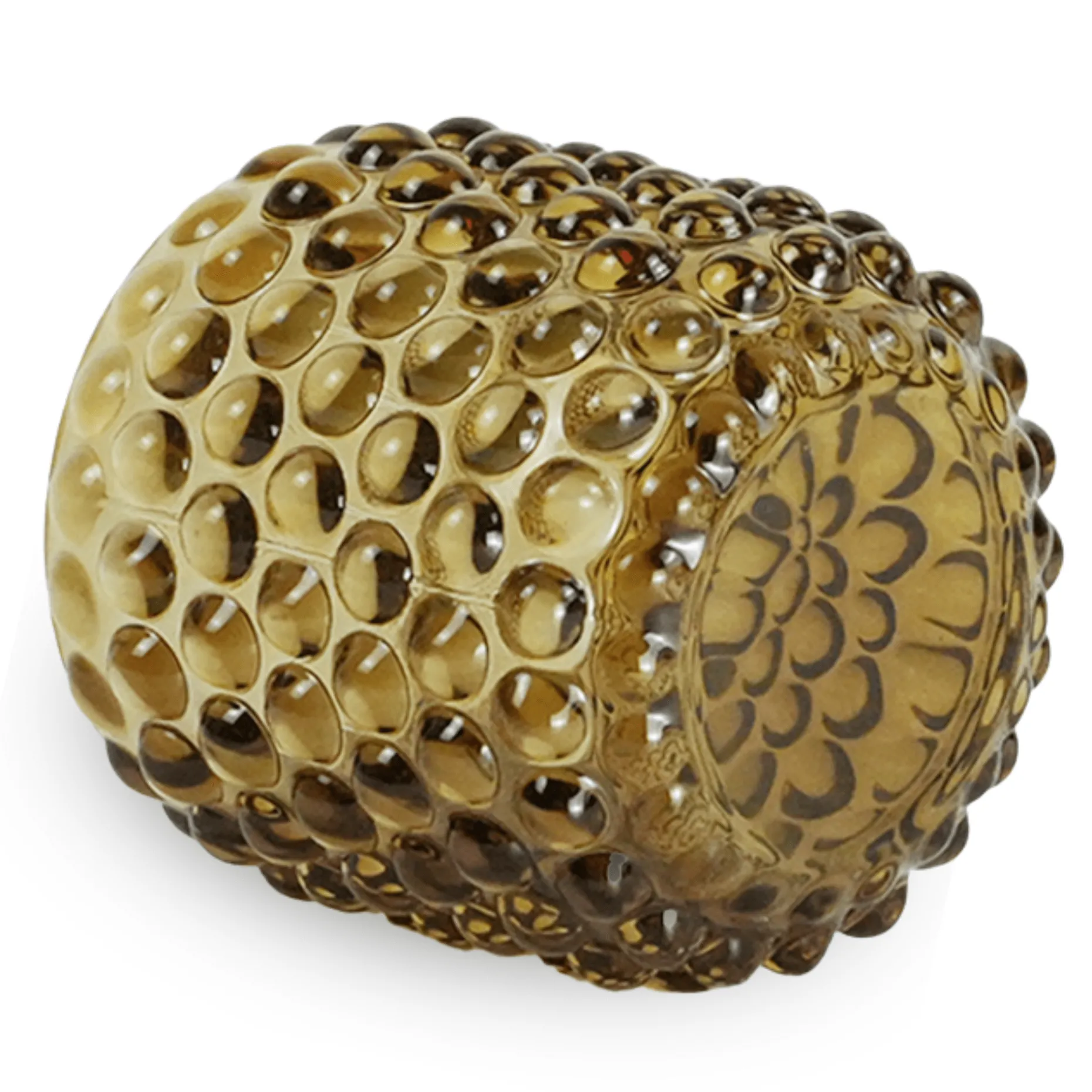 Nelly glas fyrfadsstage amber 8,5 cm