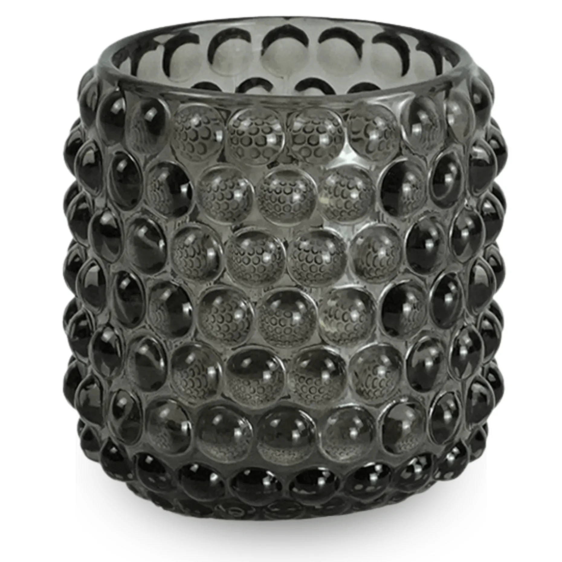 Nelly glas fyrfadsstage grå 8,5 cm