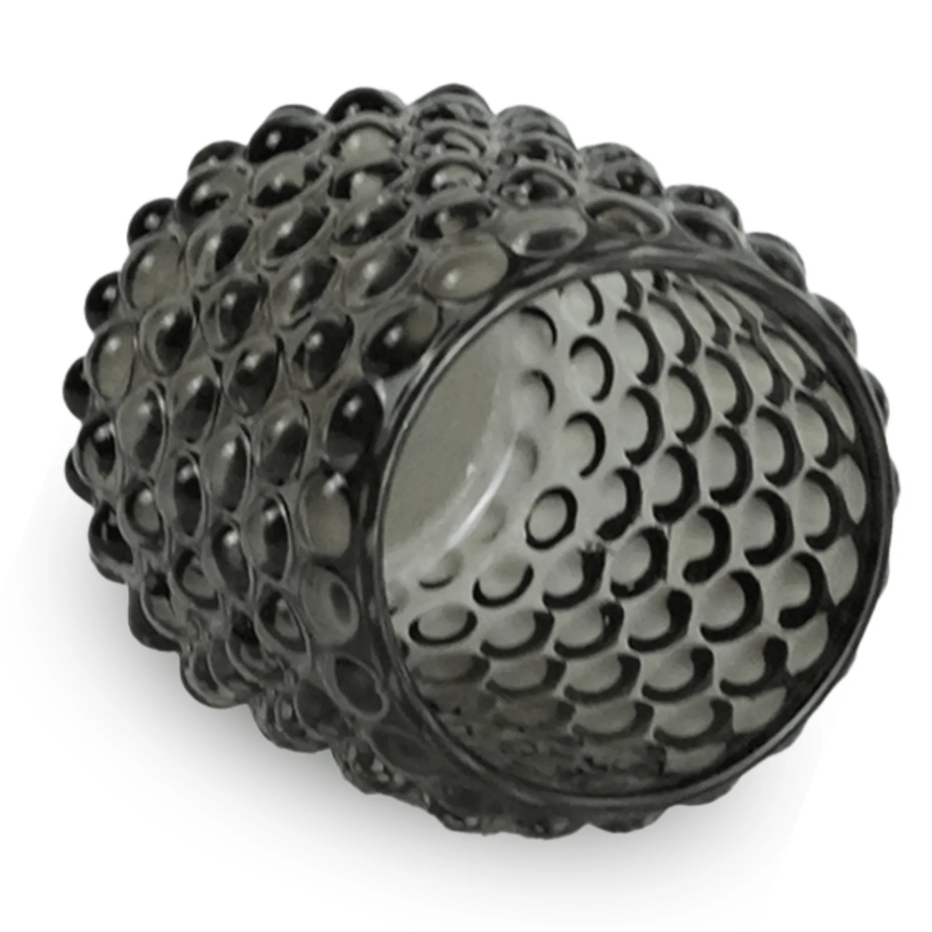 Nelly glas fyrfadsstage grå 8,5 cm