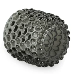 Nelly glas fyrfadsstage grå 8,5 cm