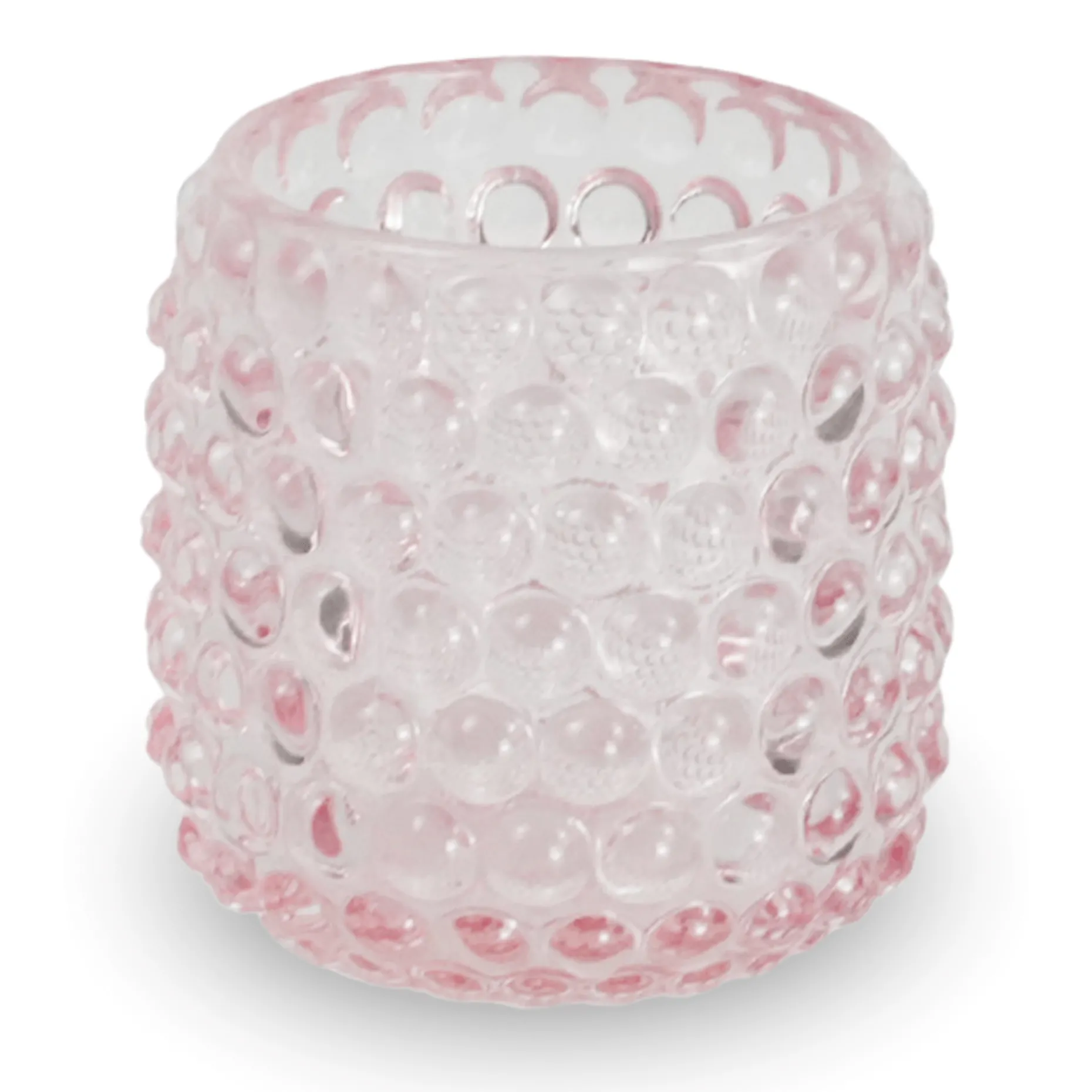 Nelly glas fyrfadsstage lyserød 8,5 cm